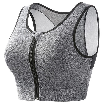 Plus Size High Impact Zip Front Sports Bra Wireless Support 9