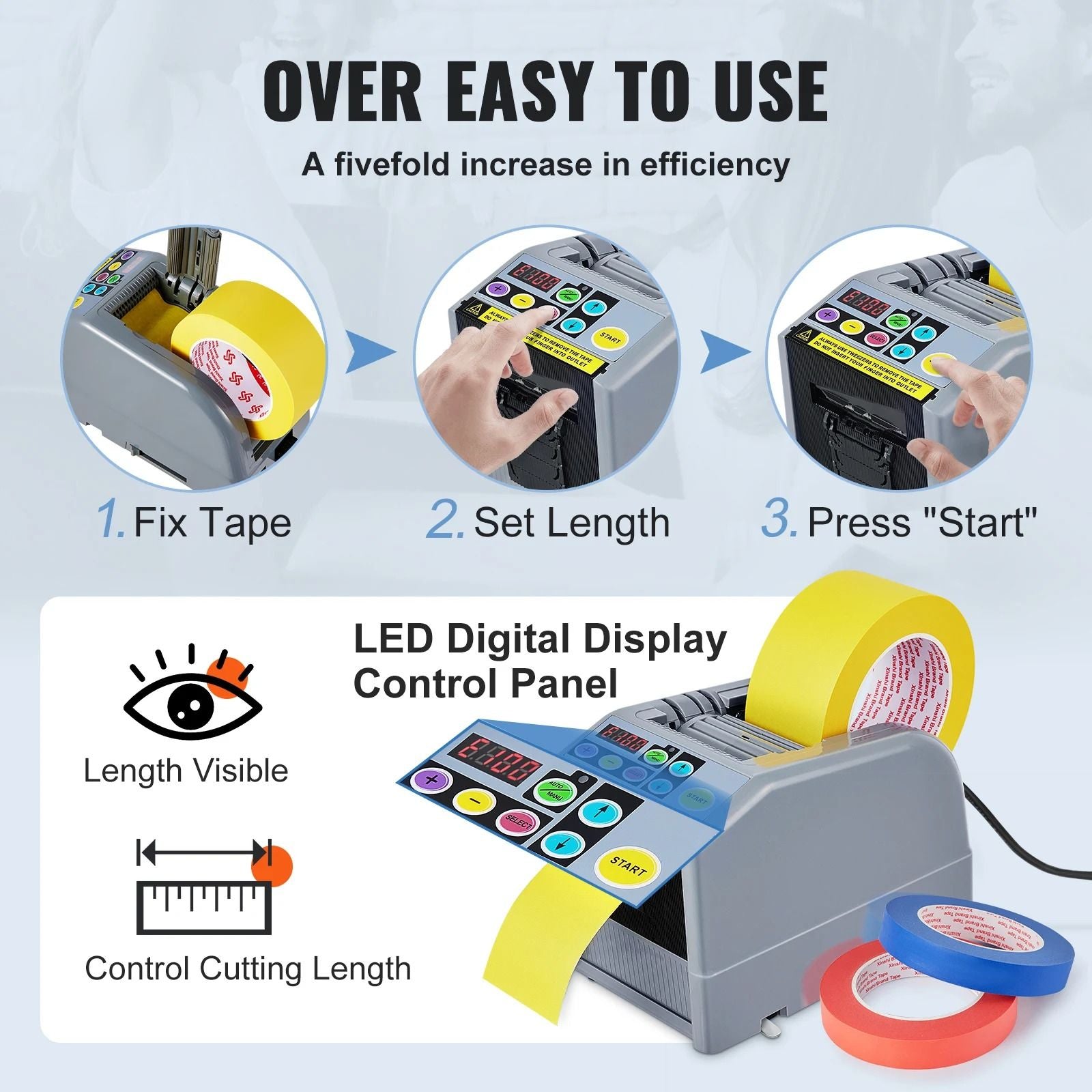 Automatic Tape Cutting Machine 660 Mm Electric Dispenser 4