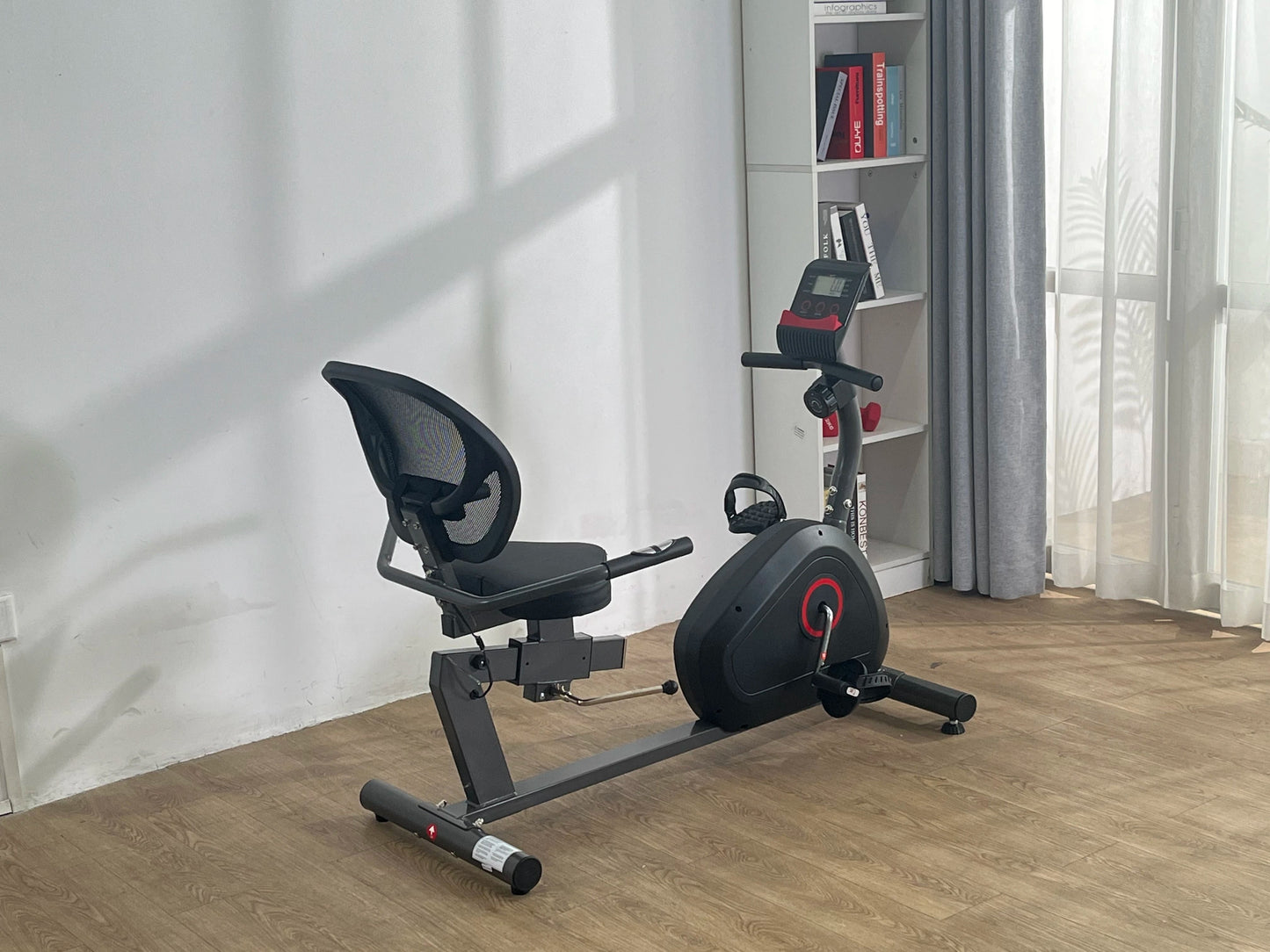 Recumbent Exercise Bike With Large Seat Quiet Ride And Heart Rate Sensor 2