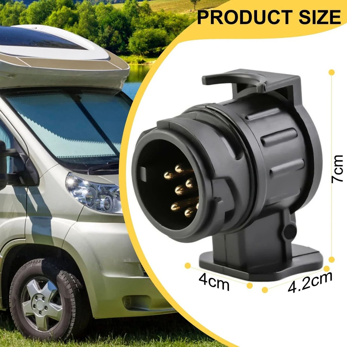 Trailer Adapter Plug To Convert 13 Pin Vehicle Socket To 7 Pin Trailer Connection 1