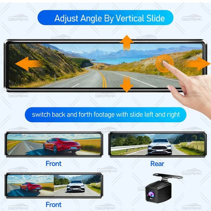 Premium 4K Smart Mirror Dash Cam With CarPlay Android Auto Dual Lens GPS Navigation 3
