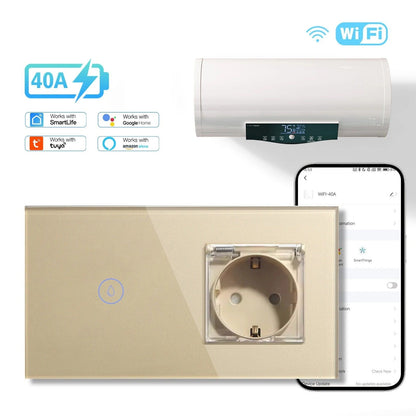 Smart Wall Switch For WiFi Controlled Water Heater With Voice And App Control 10