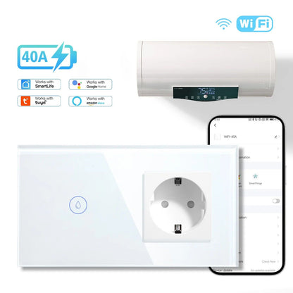 Smart Wall Switch For WiFi Controlled Water Heater With Voice And App Control 6