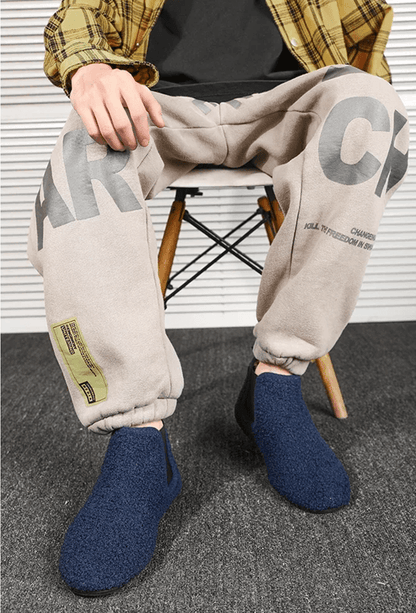 Mens Winter Warm Cotton Slippers Indoor Plush Anti Slip Soft Sole Shoes 1