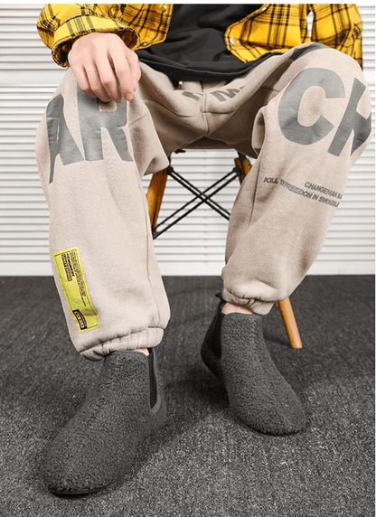 Mens Winter Warm Cotton Slippers Indoor Plush Anti Slip Soft Sole Shoes 3