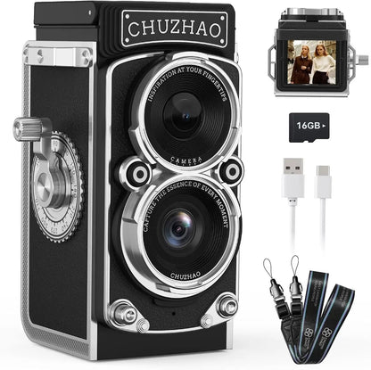 CHUZHAO Vintage Mini Digital Camera 12MP 1080P Vlogging Gift For Teens Adults Kids 5