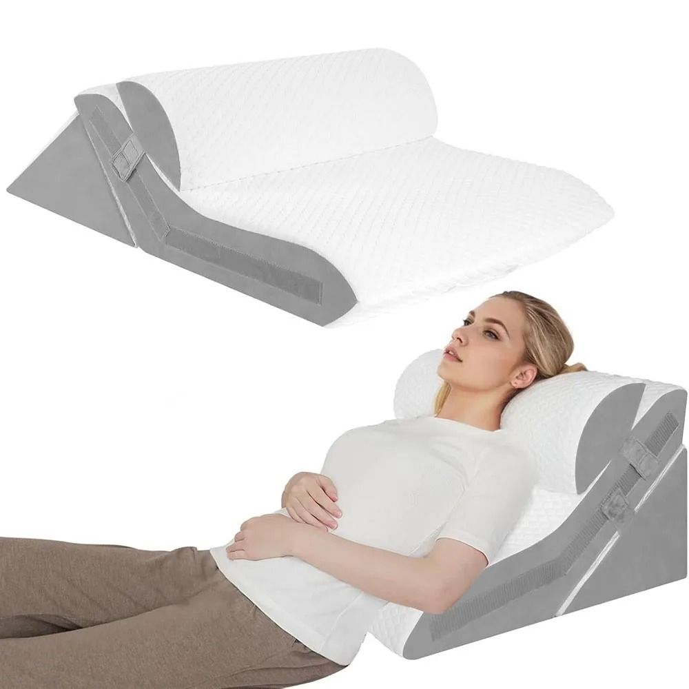 3 Piece Adjustable Wedge Pillow Set for Sleeping Back Pain Relief and Acid Reflux