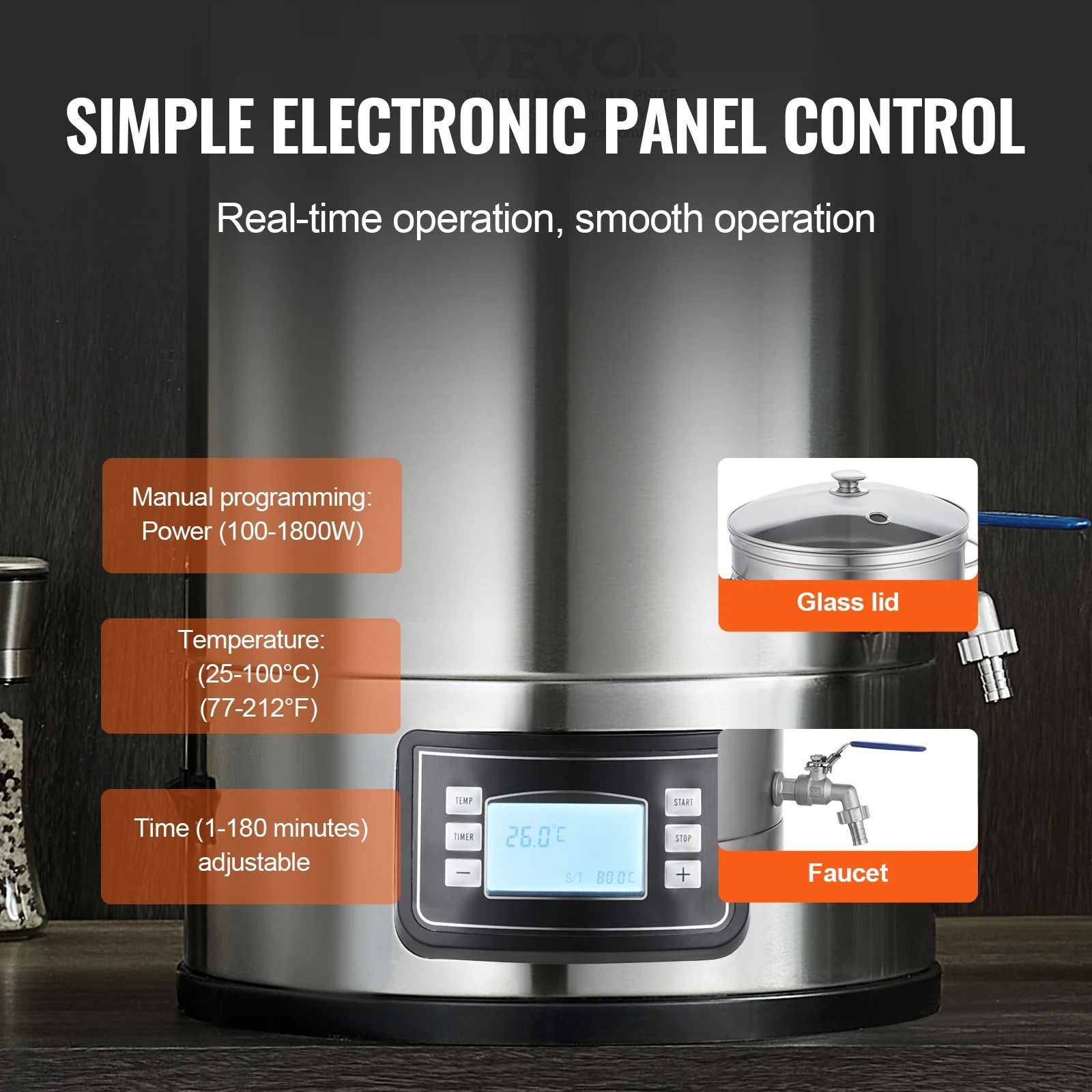 Electric Brewing System 8 Gallon Stainless Steel Home Beer Brewing Stock Pot 4