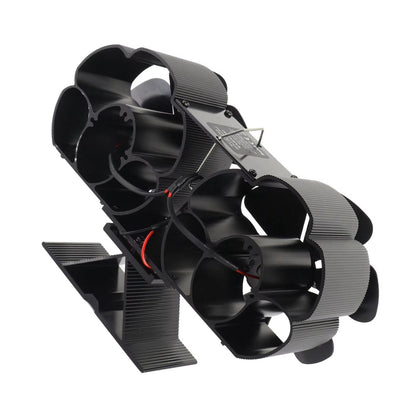 Heat Powered Wood Stove Fan  Silent Dual Motors With 6 Blades For Efficient Fireplace Heating 1