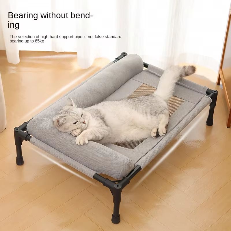 Breathable Elevated Pet Bed  Cooling OffGround Cat  Dog Bed With Washable Cover For All Seasons 1