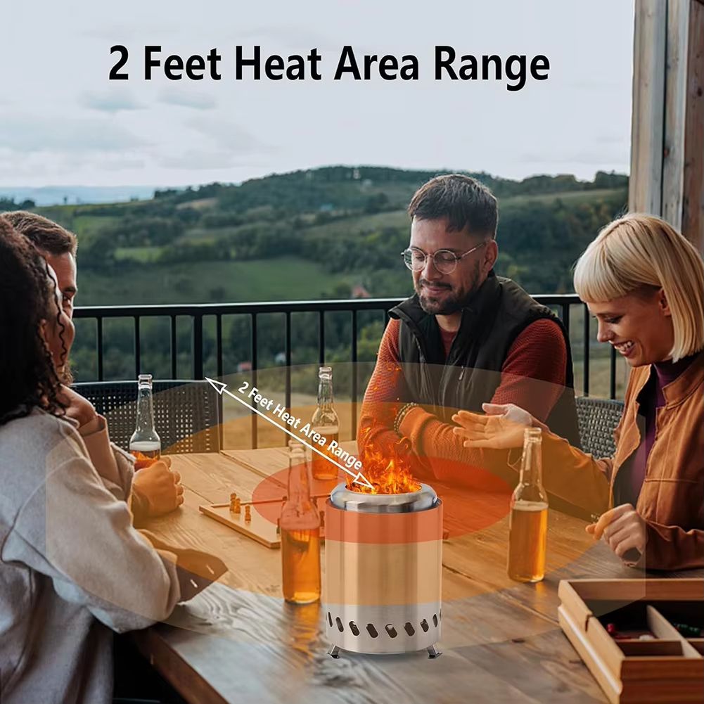 Smokeless Tabletop Fire Pit  Portable Indoor  Outdoor Mini Fire Pit For Wood Or Pellet Fuel 2