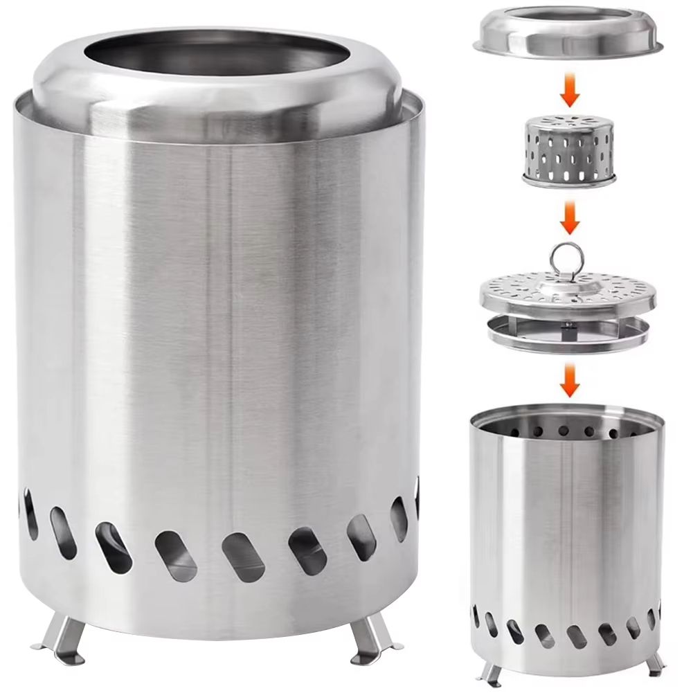 Smokeless Tabletop Fire Pit  Portable Indoor  Outdoor Mini Fire Pit For Wood Or Pellet Fuel 4