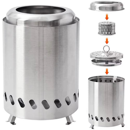Smokeless Tabletop Fire Pit  Portable Indoor  Outdoor Mini Fire Pit For Wood Or Pellet Fuel 4