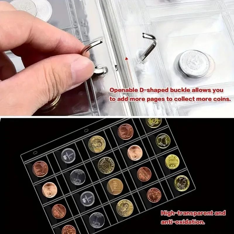 200 Pocket PU Leather Coin Collection Album With 10 Pages  Storage For Paper Currency 3