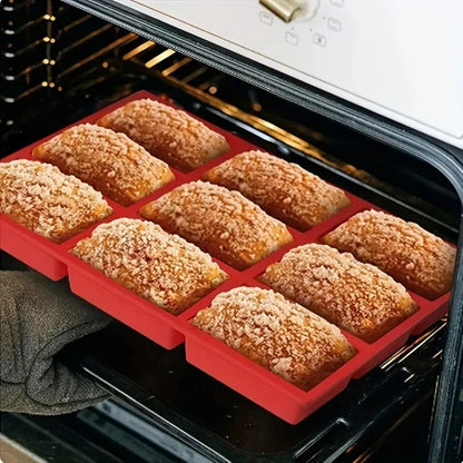 9 Cavity Silicone Baking Mold for Mini Loaf Cake Bread Meatloaf Cornbread Brownie Muffin Soap Cheesecake
