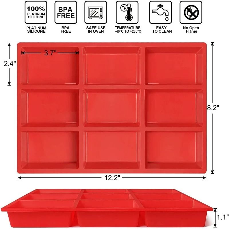 9 Cavity Silicone Baking Mold For Mini Loaf Cake Bread Meatloaf Cornbread Brownie Muffin Soap Chees 6