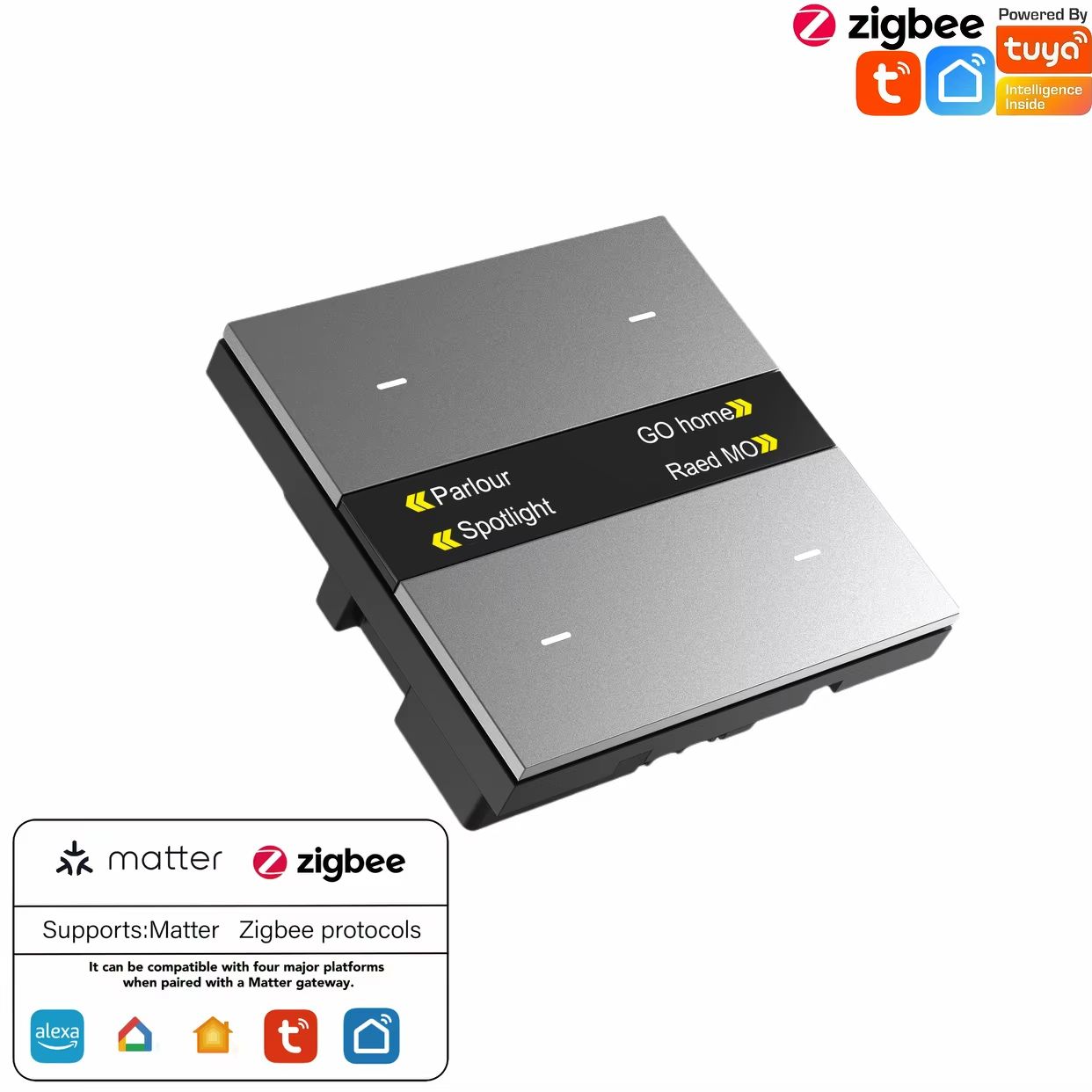 M8Pro Tuya Smart Switch With Zigbee Hub  MultiDevice Control HD Display  Customizable Keys 3