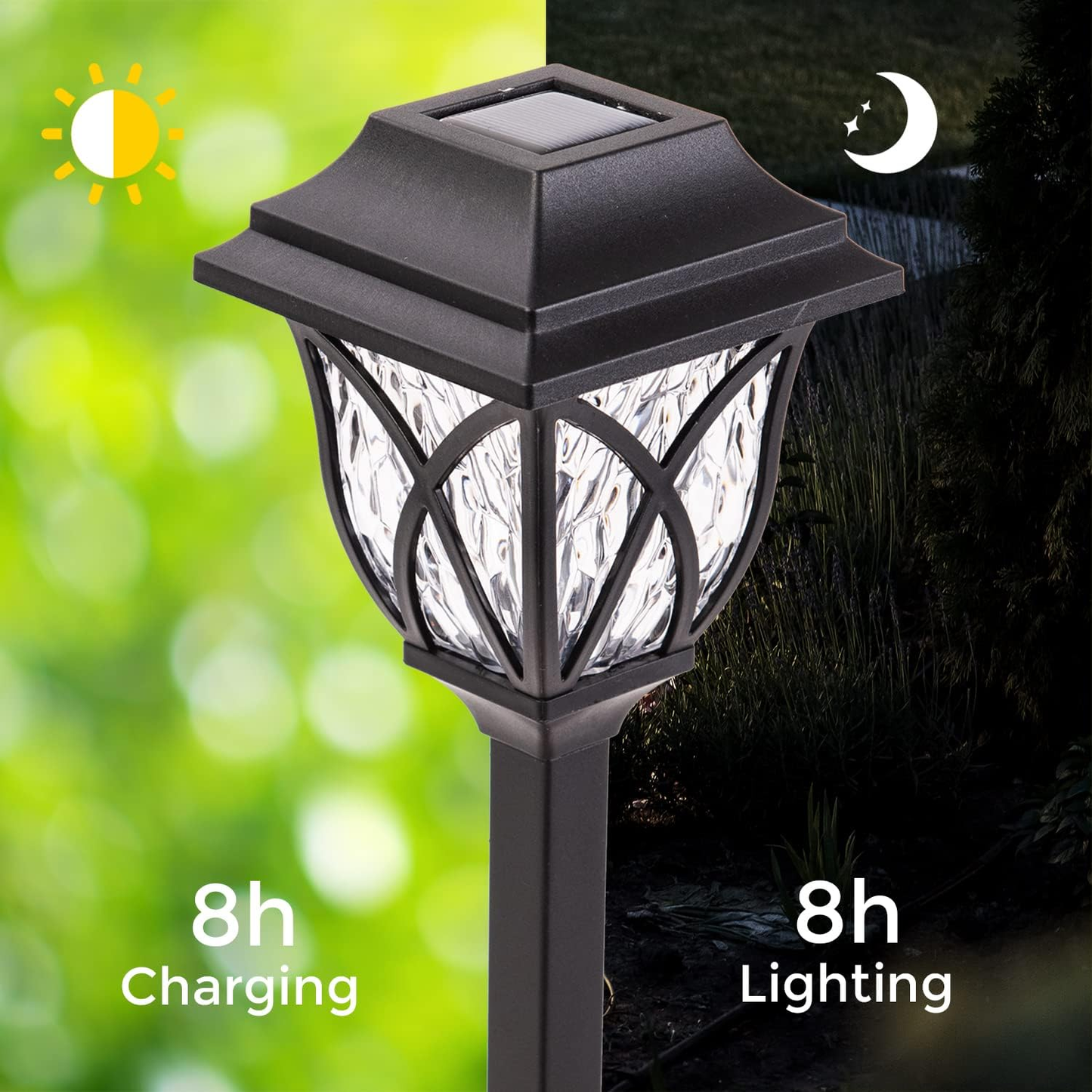 Outdoor Waterproof Landscape Lights 12 Solar Channel Lights, Modern Style Design for Garden Pathway Lawn Courtyard