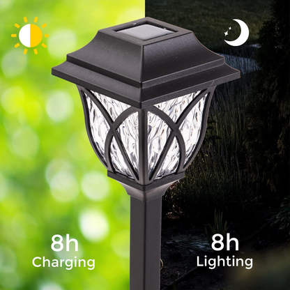 Outdoor Waterproof Landscape Lights 12 Solar Channel Lights, Modern Style Design for Garden Pathway Lawn Courtyard
