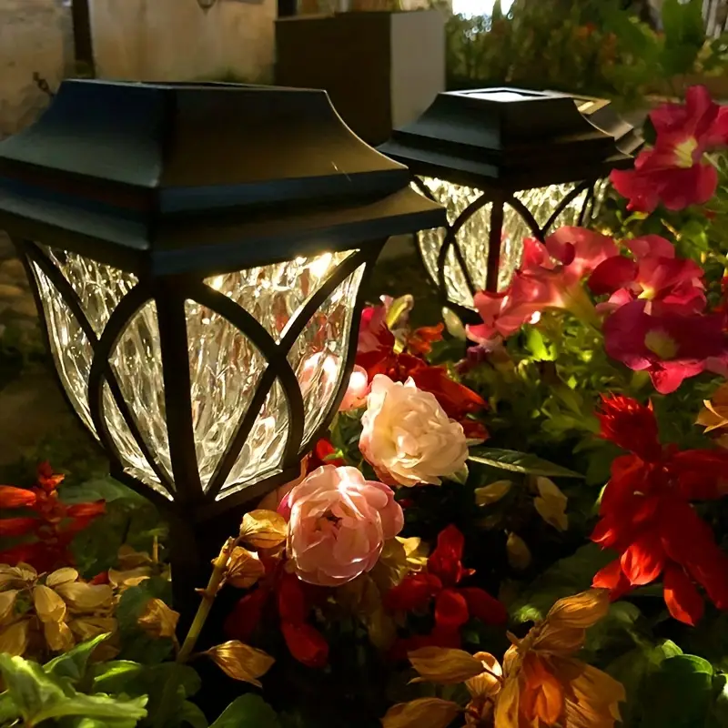 Outdoor Waterproof Landscape Lights 12 Solar Channel Lights, Modern Style Design for Garden Pathway Lawn Courtyard