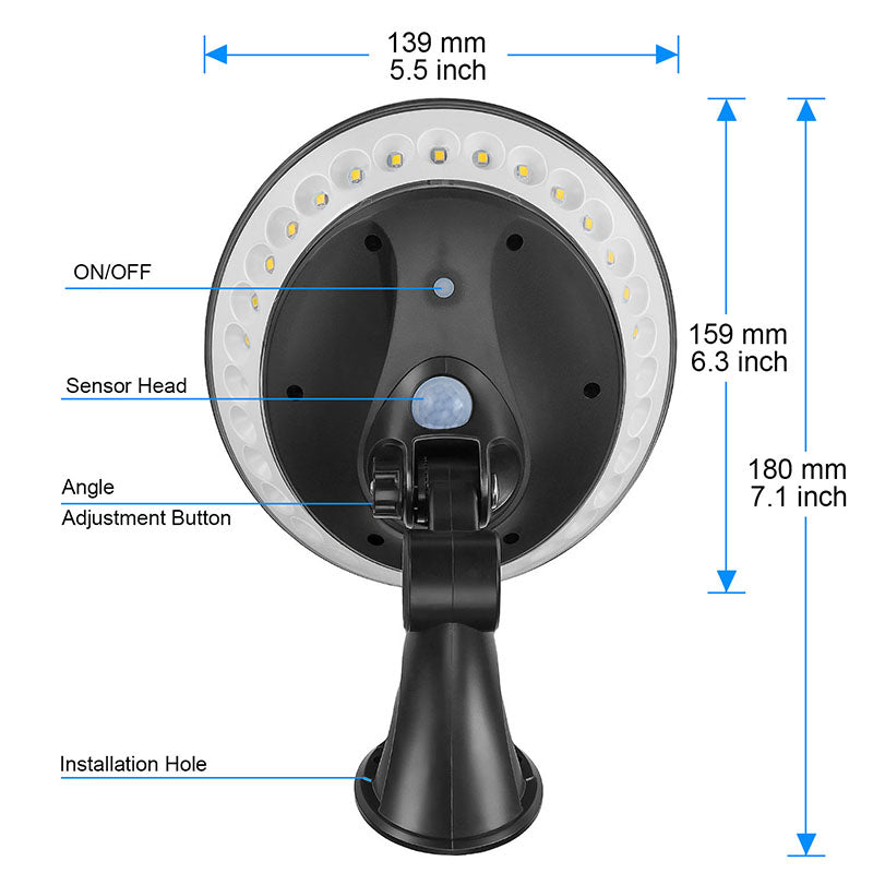 UFO Solar Powered Gate PIR Sensing Light, 360 Degree Luminous Outdoor Solar Wall Lamp, Courtyard Induction Street Light