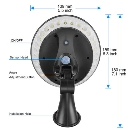 UFO Solar Powered Gate PIR Sensing Light, 360 Degree Luminous Outdoor Solar Wall Lamp, Courtyard Induction Street Light