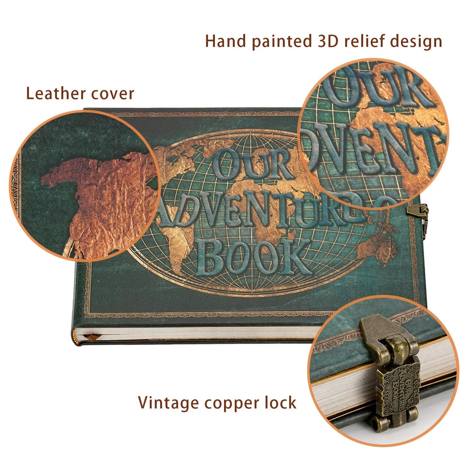 Our Adventure Book Leather DIY Photo Album  Retro Travel Scrapbook  Wedding Memory Guest Book 1