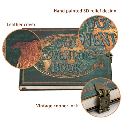 Our Adventure Book Leather DIY Photo Album  Retro Travel Scrapbook  Wedding Memory Guest Book 1