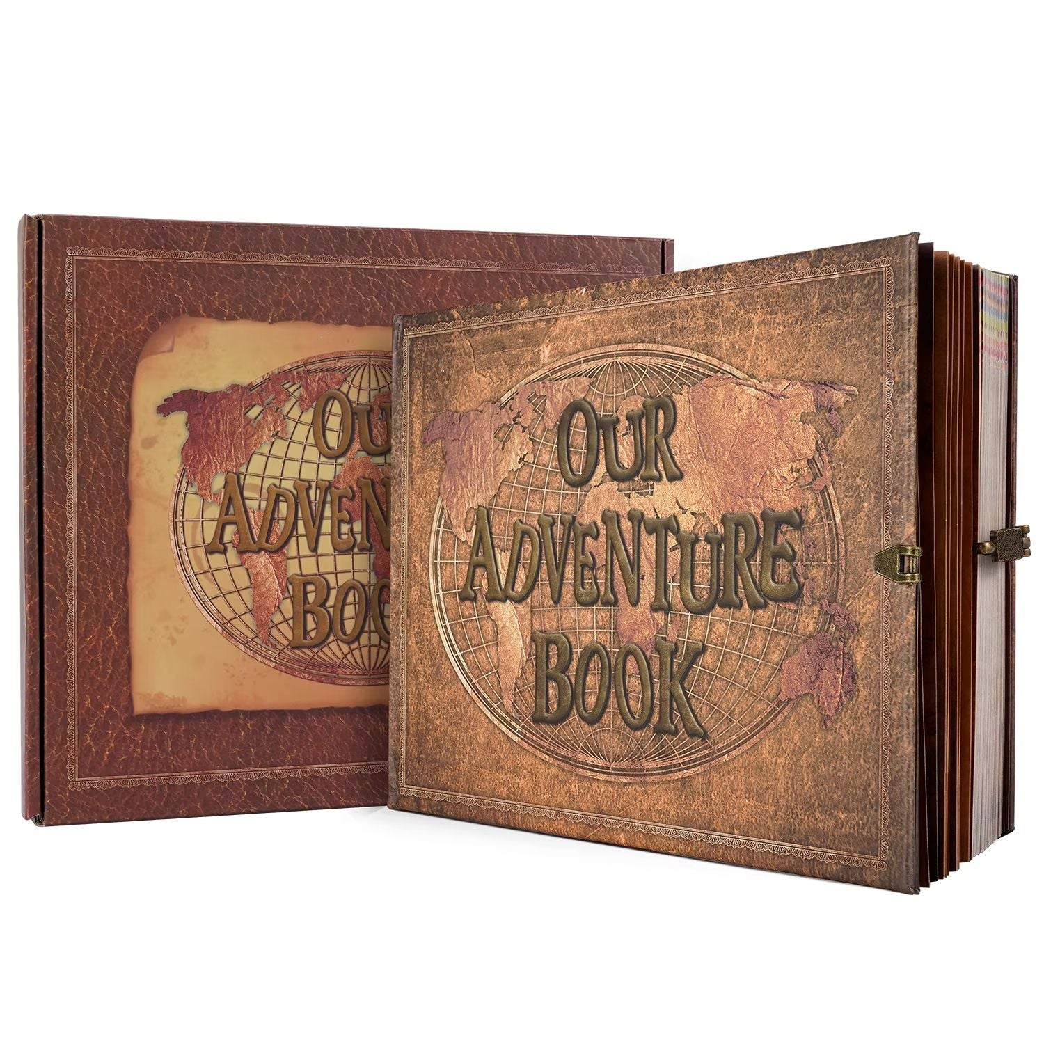 Our Adventure Book Leather DIY Photo Album  Retro Travel Scrapbook  Wedding Memory Guest Book 7