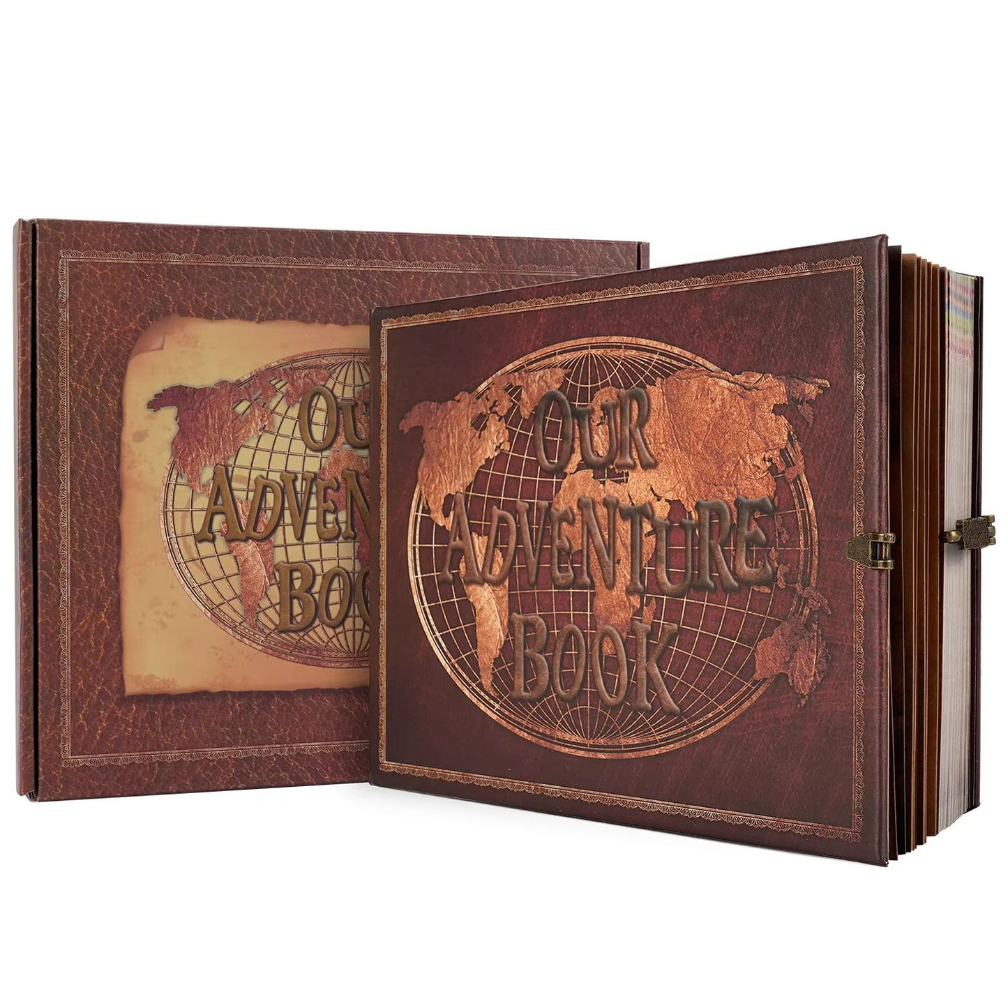 Our Adventure Book Leather DIY Photo Album  Retro Travel Scrapbook  Wedding Memory Guest Book 8