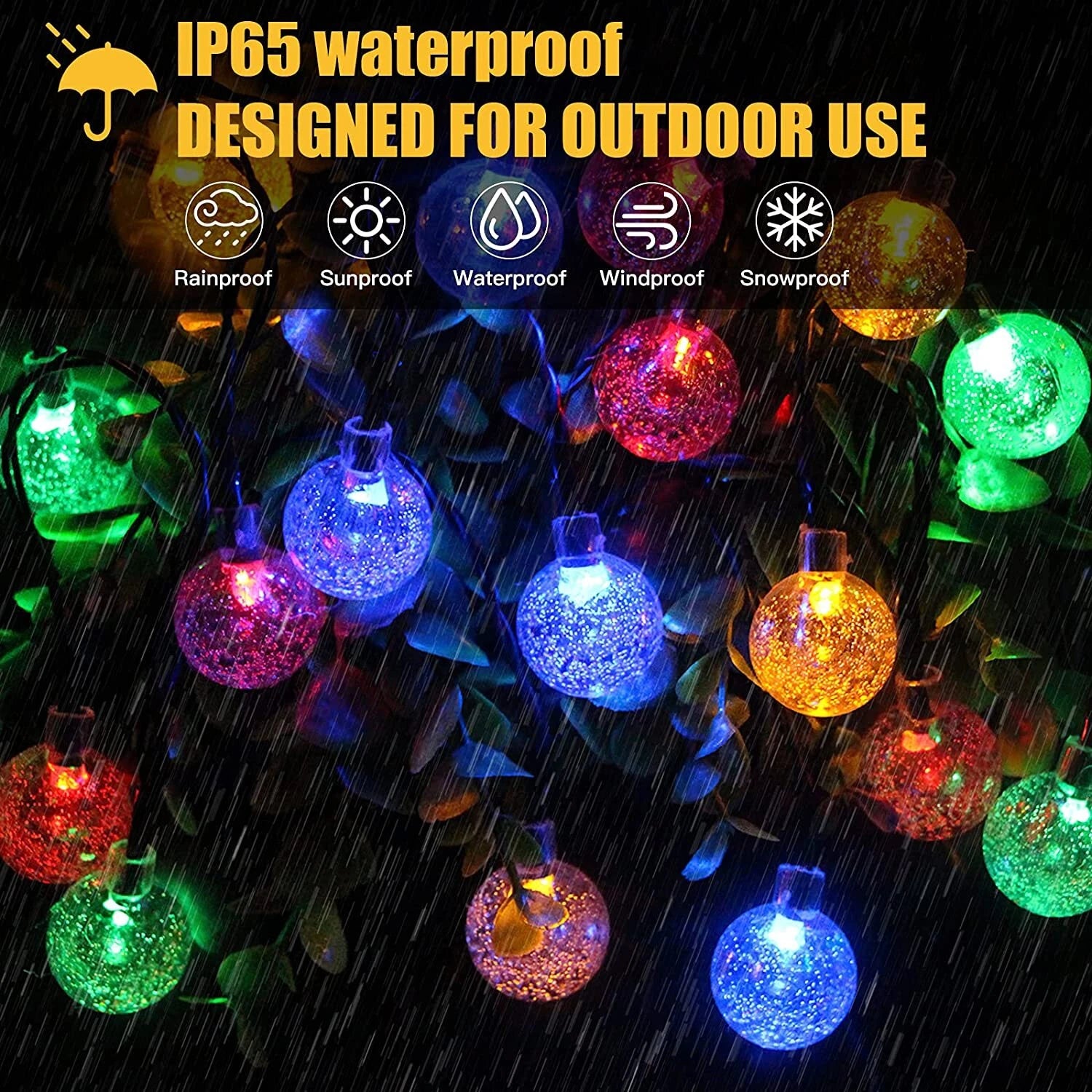 Outdoor Solar String Lights Bubble Fairy Lights for Yard, Tree, Party, Christmas, Easter, Garden Camping Decoration