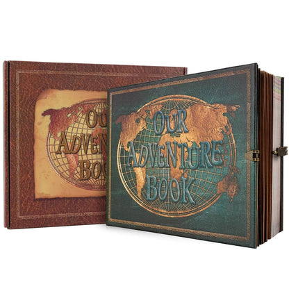 Our Adventure Book Leather DIY Photo Album  Retro Travel Scrapbook  Wedding Memory Guest Book 6