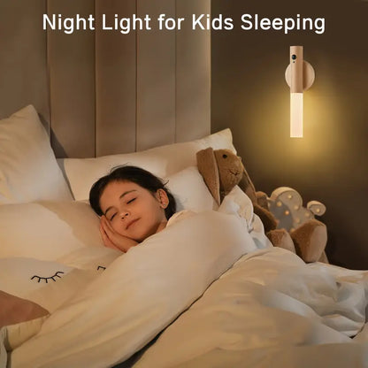 LED Smart Motion Sensor Night Light Rechargeable Magnetic Wall Lamp For Bedroom Hallway Stairs Bath 3
