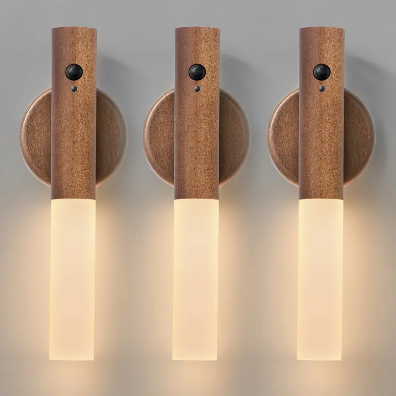 LED Smart Motion Sensor Night Light Rechargeable Magnetic Wall Lamp For Bedroom Hallway Stairs Bath 9