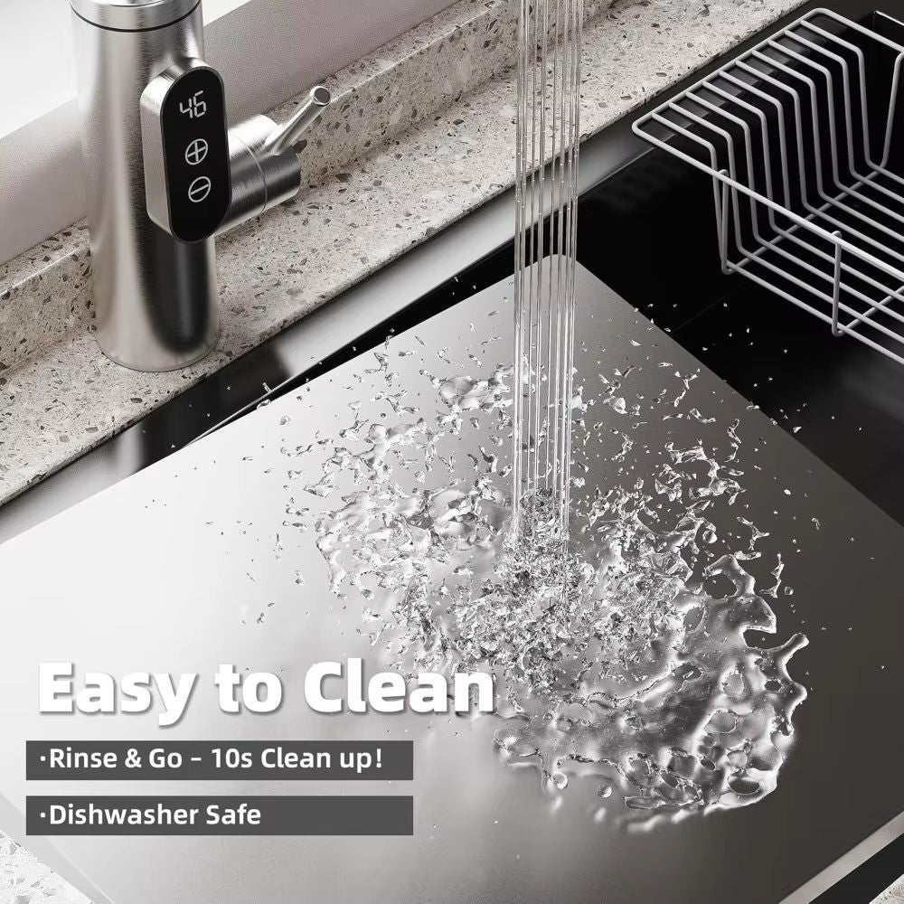 Premium Stainless Steel Cutting Board  Food Grade 304 NonSlip Edge Durable Kitchen Tool 2