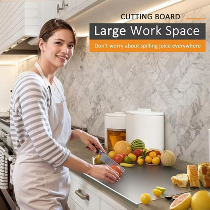 Premium Stainless Steel Cutting Board  Food Grade 304 NonSlip Edge Durable Kitchen Tool 4