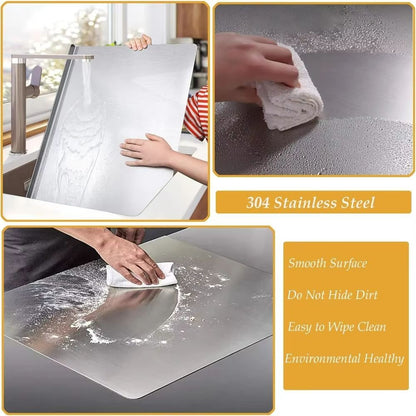 Premium Stainless Steel Cutting Board  Food Grade 304 NonSlip Edge Durable Kitchen Tool 5