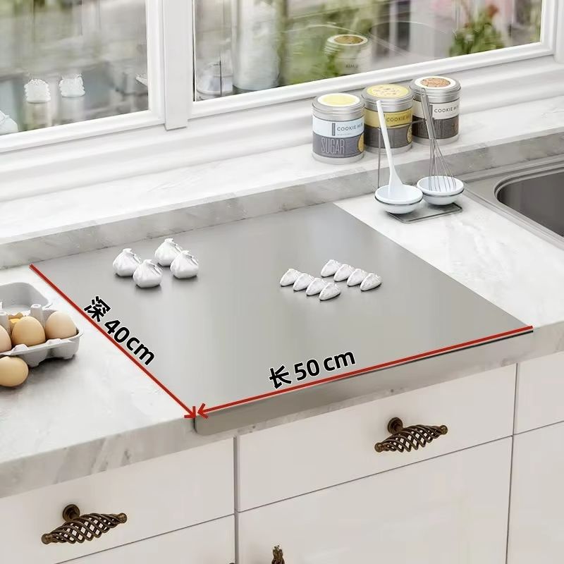 Premium Stainless Steel Cutting Board  Food Grade 304 NonSlip Edge Durable Kitchen Tool 6