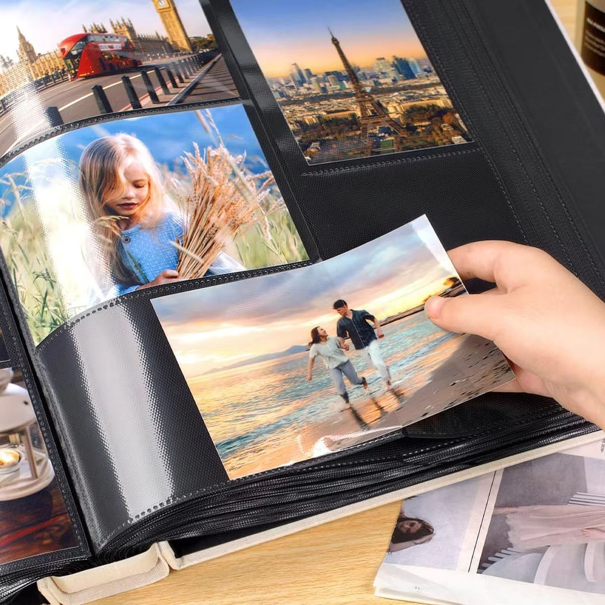 Linen 4x6 Photo Album  600 Pocket Large Capacity Album With Horizontal  Vertical Display 3