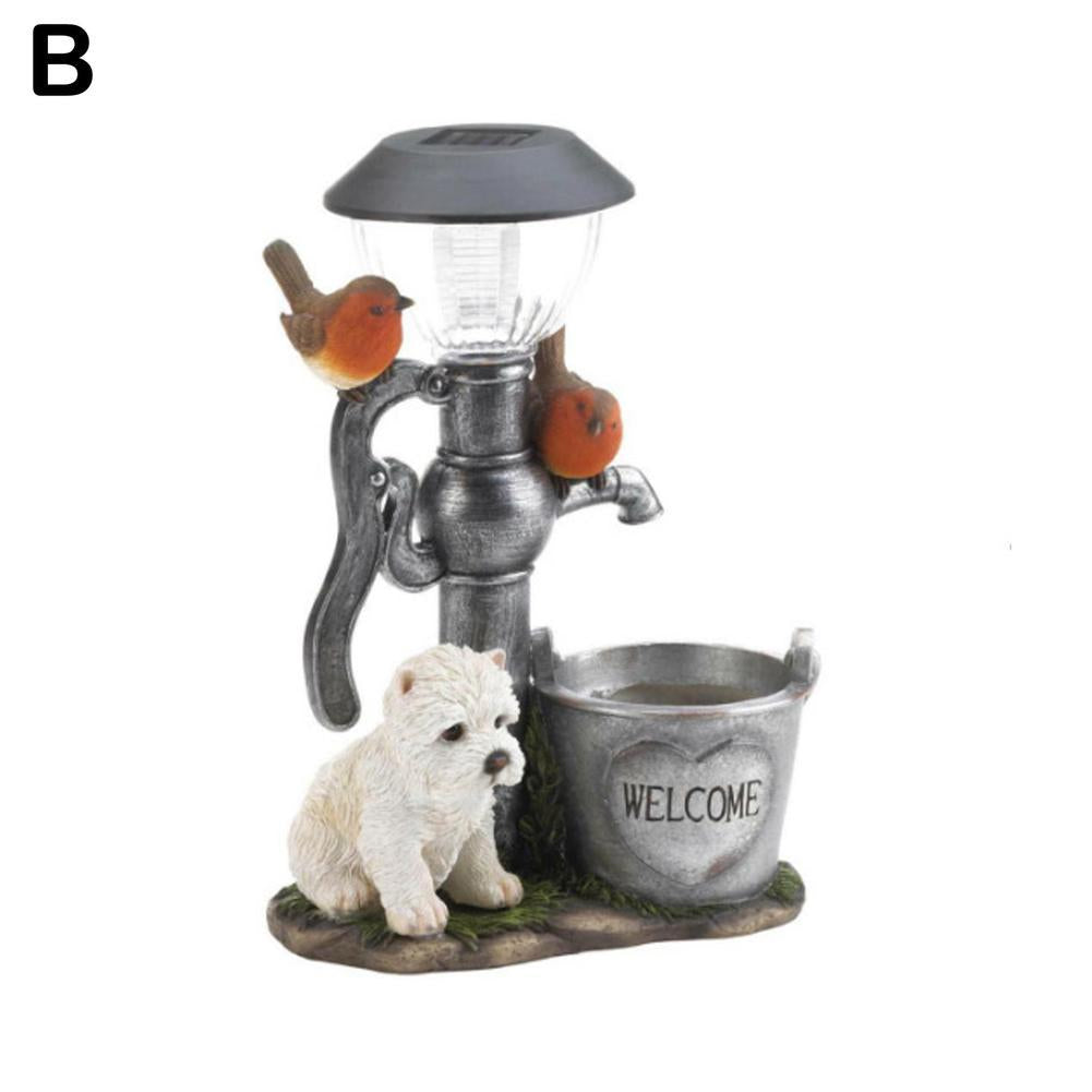 Whimsical Solar Lamp Cat Dog Statue Creative Rabbit Window Animal Light Decoration Garden And Home  8