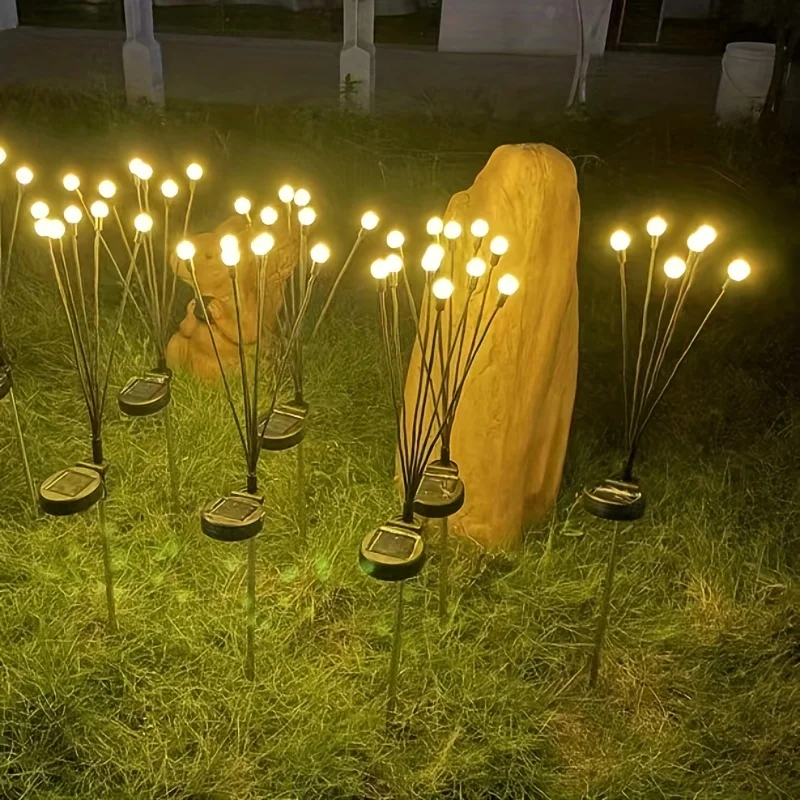 New Upgraded Solar Powered Garden Lights, Firefly Lights Outdoor Waterproof for Yard Patio Pathway Decoration