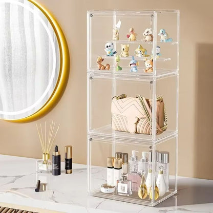 Clear Stackable Display Box  Dustproof Plastic Storage Case For Collectibles Figures  Cosmetics 1