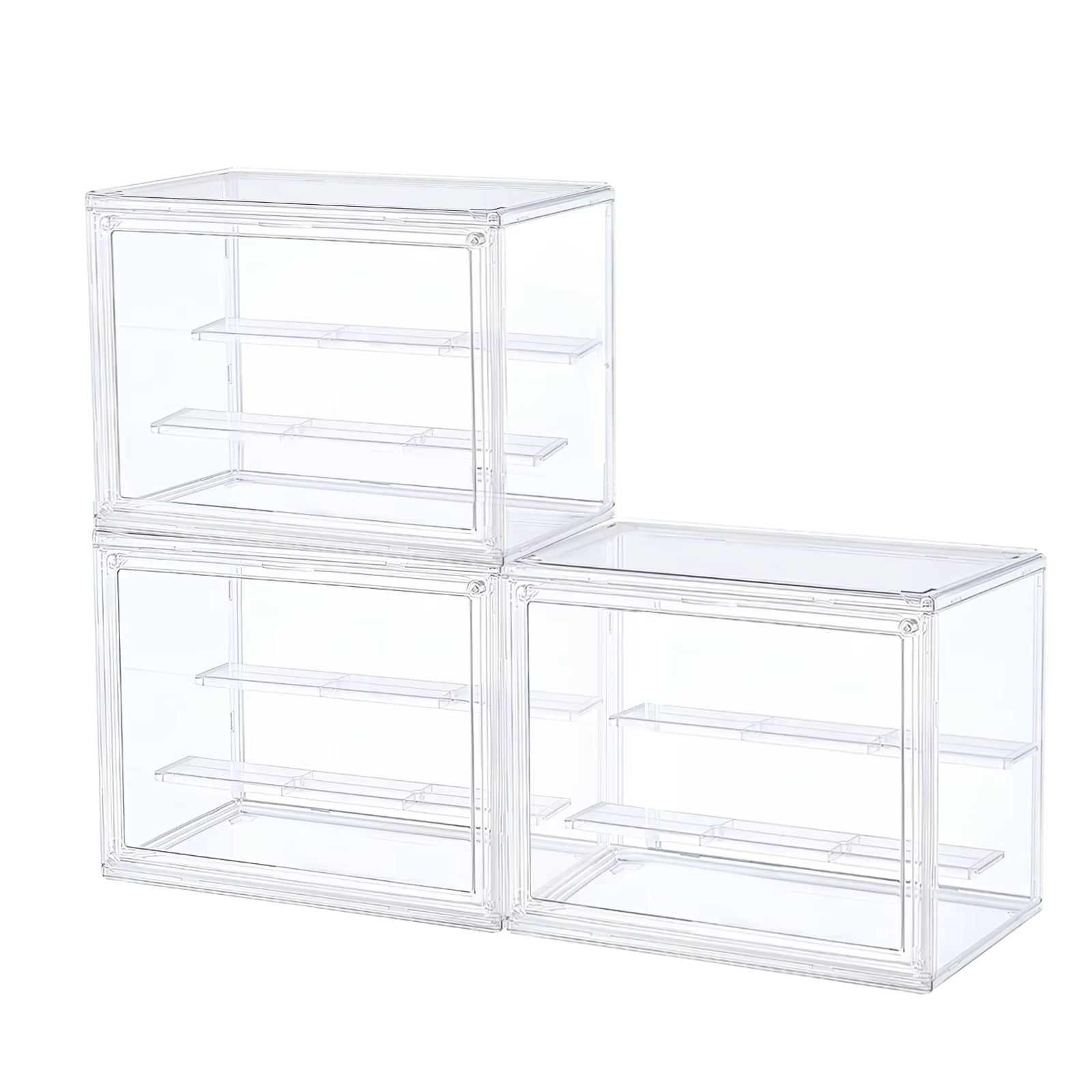 Clear Stackable Display Box  Dustproof Plastic Storage Case For Collectibles Figures  Cosmetics 7