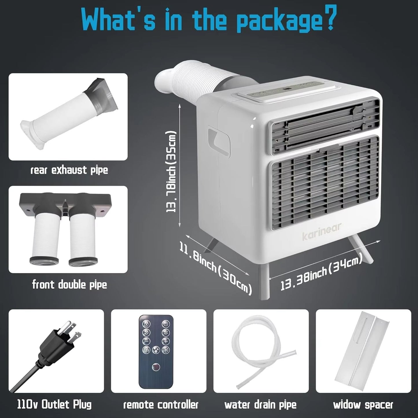 Portable Air Conditioner For Camping  3300BTU Fast Cooling AC Unit With 3 Modes  24H Timer 1