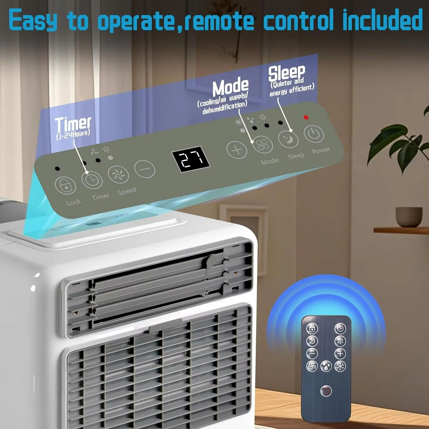 Portable Air Conditioner For Camping  3300BTU Fast Cooling AC Unit With 3 Modes  24H Timer 2