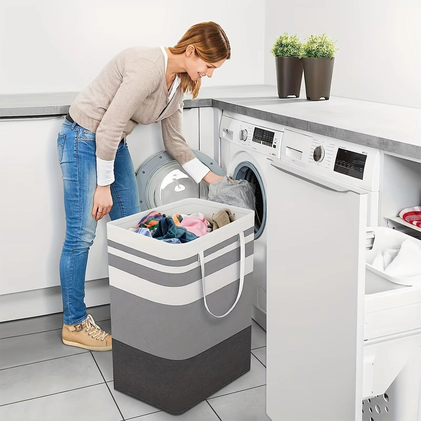 75L Large Laundry Basket with Handles – Durable Clothes Hamper for Home, Dorm & Hotels