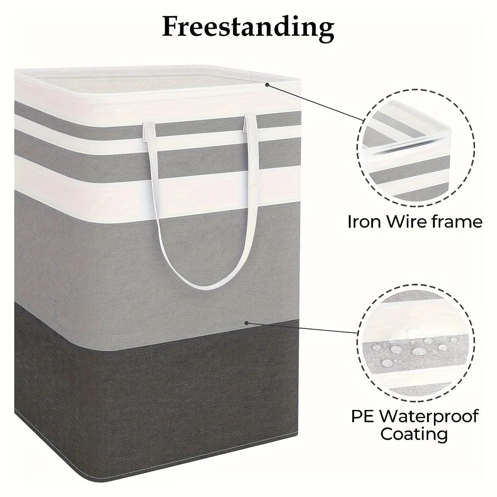 75L Large Laundry Basket With Handles  Durable Clothes Hamper For Home Dorm  Hotels 2