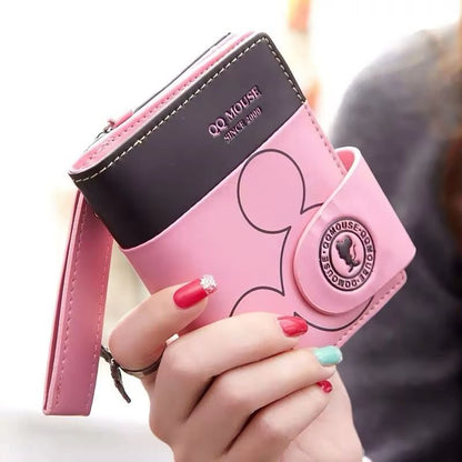Womens Short PU Leather Wallet  Cute Cartoon Folding Zipper Handbag With MultiCard Slots 8