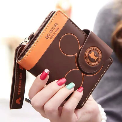 Womens Short PU Leather Wallet  Cute Cartoon Folding Zipper Handbag With MultiCard Slots 11