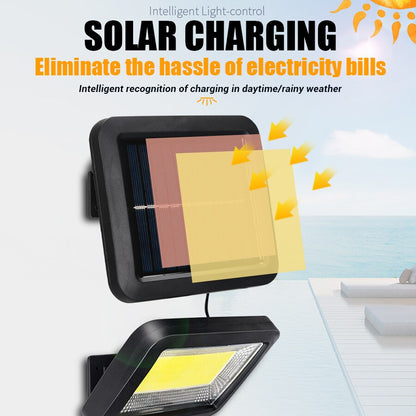 Solar Wall Lights With Motion Sensor 146 COB LED Outdoor Solar Lights Waterproof  Rechargeable For  2